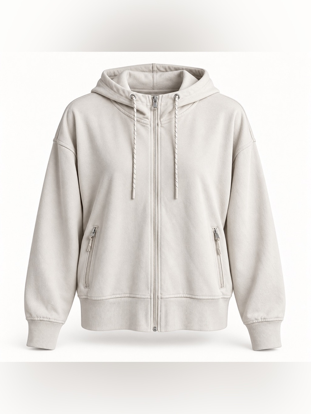 Old Navy Active Dynamic Fleece Full Zip Hoodie Cream Large